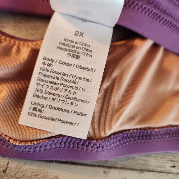 J. Crew Tie Shoulder Scoopneck Bikini Top Viola Size 2X NWT - Picture 7 of 8